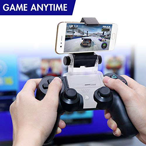 Yizerel PS4 Controller Phone Clip, PS4 Slim Pro Controller Grip for Android Smart Phone, 180 Degree Gaming Holder Mount Stand Bracket for PlayStation 4 Game Controller 6 in Samsung, Pixel, OnePlus