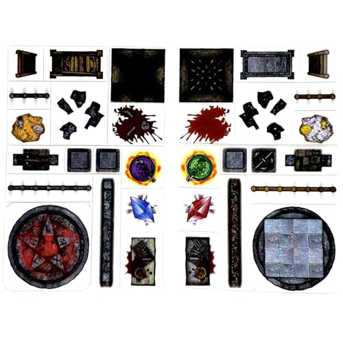 Dungeons - 66pc Double-Sided Dungeon & Terrain Pieces for Starters & Masters Alike - Roleplaying Objects for Dungeons & Dragons - Immersive Map Accessories for DND 5E, Pathfinder & Warhammer RPGs