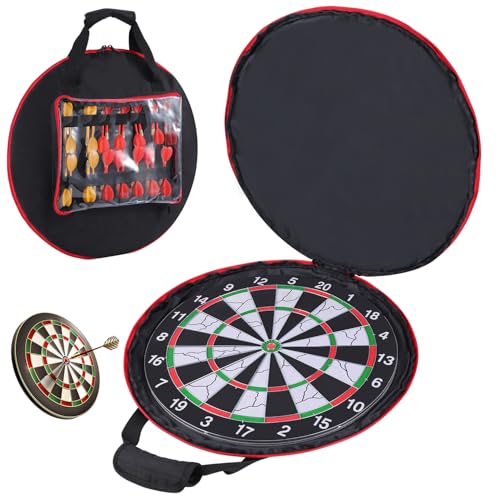 Storage Bag for Dart Boards Set, Dartboard Cover Waterproof Protective Carrying Case for Dartboard, Dart Tips, Shafts, and Other Accessories, Case Only