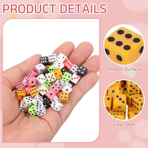 uxcell 300Pcs Mini Dice, 8mm/0.31" Acrylic Tiny Six Side Game Dot Square Dice Bulk for Table Board Game Party Activities, Yellow/Black - color: Yellow/Black, size: 8mm/0.31"