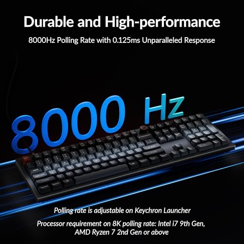 Keychron V6 8K Full Size Wired Mechanical Keyboard with Programmable Knob, 8000 Hz Polling Rate, OSA PBT Keycaps, Hot-swappable Super Banana Switchs, RGB Backlit for Mac Windows Linux - color: Banana Switch