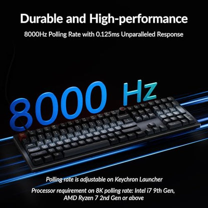 Keychron V6 8K Full Size Wired Mechanical Keyboard with Programmable Knob, 8000 Hz Polling Rate, OSA PBT Keycaps, Hot-swappable Super Banana Switchs, RGB Backlit for Mac Windows Linux - color: Banana Switch
