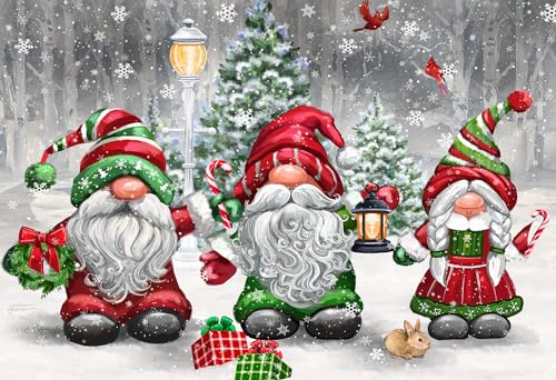 Vermont Christmas Company - Christmas Gnomes 100 Piece Jigsaw Puzzle - Large Interlocking Pieces Perfect for Kids & Adults Alike - 19" x 13"
