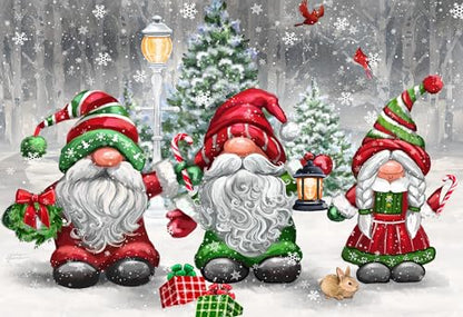 Vermont Christmas Company - Christmas Gnomes 100 Piece Jigsaw Puzzle - Large Interlocking Pieces Perfect for Kids & Adults Alike - 19" x 13"