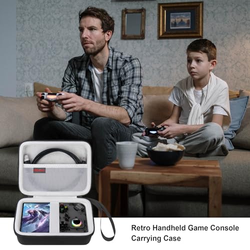 Elonbo Carrying Case for G350/ RG35XX Pro/ RG40XXV/ RG406V/ RG405V Retro Handheld Game Console, GiipGoop/ Voacle/ Anbernic Video Gaming Console Travel Storage Bag, Linux System Games Holder, Black - color: Black