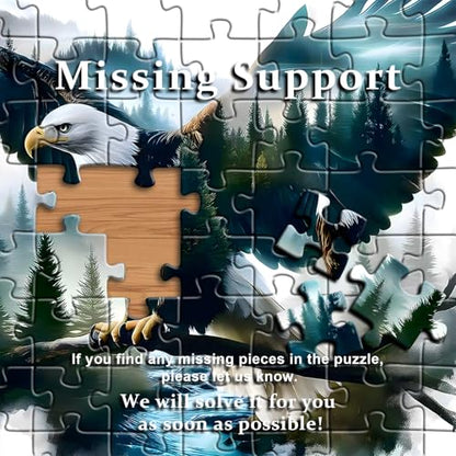 Bald Eagle Puzzles for Adults 1000 Pieces, Fantasy Landscape Animal Bird Puzzle, Nature Forest Plant Scenic Impossible Jigsaw Puzzle - style: Bald Eagle Puzzles