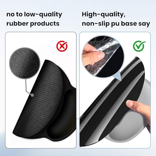 Mouse pad with Wrist Rest,Relieving Pain Memory Foam Computer pad, Ergonomic Desktop Mouse, Silicone Material Mouse pad, with Non-Slip PU Base (Grey) - color: Grey