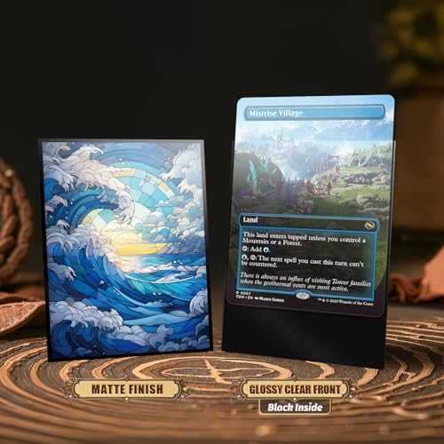 MTG Card Sleeves - Island - Ultra Clear Front & Matte Finish Back, 100 Count Standard Size Matte Art Sleeve for Magic The Gathering - color: Island