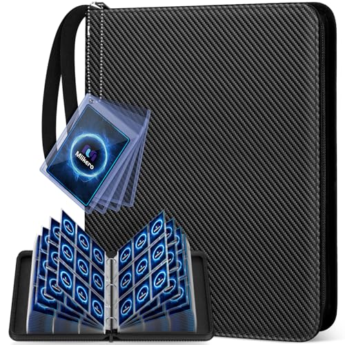 Mlikero Card Binder 9 Pocket, Trading Card Binder with Card Display Design, 720 Double Sided Pocket PU Collection Binder, Card Albums for MTG, TCG, and Sports Cards - color: Black, size: 720 Pocket