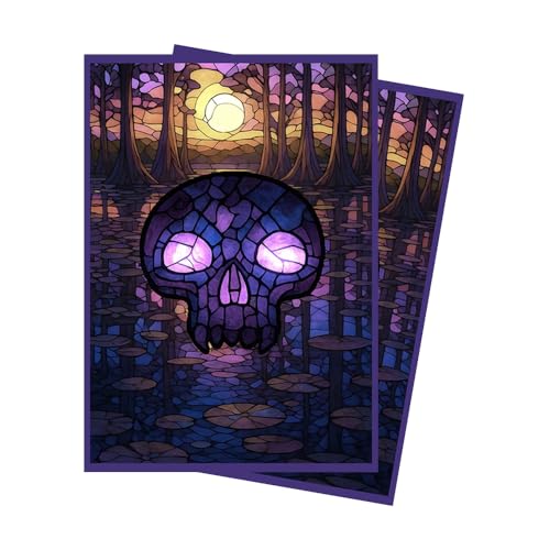 Stained Glass Swamp MTG Card Sleeves (Textured) - 104 Count Standard Size TCG Sleeves - Compatible with Magic The Gathering - Double Sleeving - Original Art Design, Premium Protection - color: Stained Glass Swamp