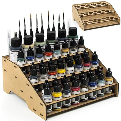 Paint Rack Organizer for Miniature & Model Paints Tabletop Paint Stand with 26mm & 36mm Holes Brush & Tool Holder Artist Room Compatible with Vallejo, Army Painter, AK (Module A) - color: Paint rack A