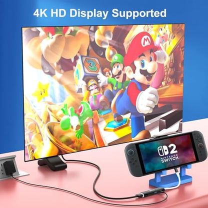 RREAKA TV Dock for Nintendo Switch 2 / Switch/Switch OLED, Portable Travel Dock Replacement with 4K@60Hz HDMI, PD 100W Charging, USB 3.0 - color: Black & White-2nd Version