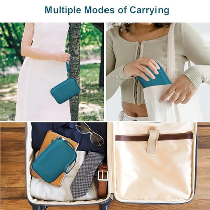 Canboc Carrying Case for Fujifilm X100V/ X100VI/ X100F/ X100S/ X-E5 Digital Camera, Zipper Mesh Pocket fit USB Cable, Blue (Case Only) - color: Blue