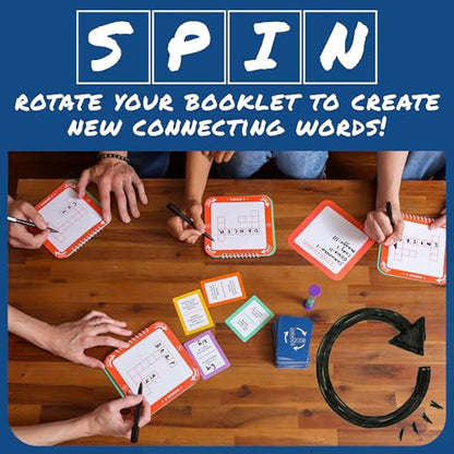 Cross Spin Crossword Board Game, Word Puzzle Game for 2-6 Players, 160 Cards, 10 Boards