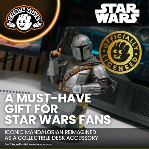 Cableguys The Mandalorian Bounty Hunter Controller Holder & Phone Stand - Gaming Setup Accessories for Desk and Game Room, Stand Compatible with Xbox, PlayStation & Most Standard Game Controllers