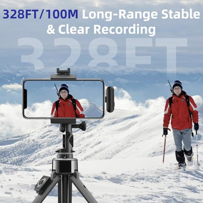 NPTCL Mini Wireless Lavalier Microphone USB C for iPhone 17/16/15, Android | Ai Noise Cancelling Clip on Lapel Mic, 35 Hour Charging Case, 328Ft Transimission for Video Recording Vlog Tiktok YouTube - style: Ai Noise Canceling-for All iPhone and Android