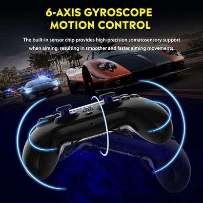 QRD N5 Wireless Controller for PS4 Pro Slim PS3 PS2 Steam Deck PC, Halleffect Gamepad Joystick with 3.5mm Audio Port+Speaker+Mic, Macro N1+N2, Turbo Speed Up, Spark N5 - color: PS4 Wireless Controller