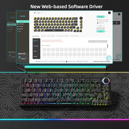 Womier M68HE PRO 60% Percent Keyboard Rapid Trigger Gaming Keyboard RGB | Hall Effect Topographic Keyboard,Wired Custom 8000 Hz Mechanical Keyboard with Magnetic Switch,PBT Keycap for Mac/Win,Black - color: M68HE PRO-Black