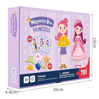 TOI Kid Magnet Toys Magnetic Jigsaw Puzzle for Kids Ages 3-5, Princess | Portable Travel Puzzle, Toddler Magnetibook with Game Board, Preschool Educational Game, Home School Tabletop Activity Gift - style: Princess