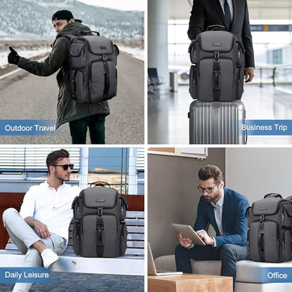WITZMAN Travel Backpack for Men Carry-on Laptop Backpack | Nylon Luggage Bag Fits 16 Inch for Airline Approved,Multi Pocket, For Traveling,Casual,Commuting, B744 Silvery Grey - color: Upgrade Silvery Grey