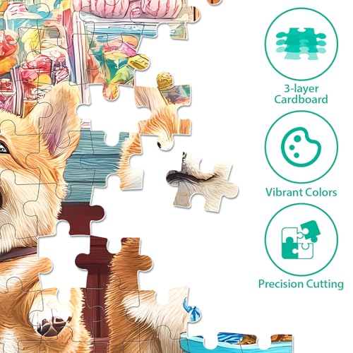 300 Piece Puzzles for Adults, Cute Dogs Jigsaw Puzzle for Adults Kids Seniors, Recycled Cardboard XLarge Piece Puzzle 300 Piece, Challenging Game Family Activity Great Gift for Friends 20.5 * 15 in - style: Dogs