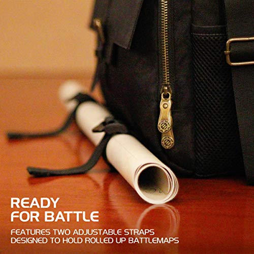 ENHANCE Tabletop RPG Player's Essentials DND Bag - Dungeons and Dragons Messenger Bag Fits Player's Handbook, Binders, Dice & Accessories with 17 inch Laptop Compartment and Battlemap Carrying Straps - color: Player's Bag
