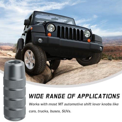 Osilly 3.74 Inch Aluminum Shift Knob with 3 Threaded Adapters, Gray | aluminum alloy construction, ergonomic extended grip, supplied adapters, for manual and select automatic cars, interior parts - color: Gray