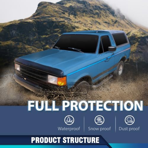 PIT66 Hood Insulation Pad w/ Clips Compatible with Ford F150 F250 F350 Bronco 1987 1988 1989 1990 1991 - style: 1987-1991 Ford F150