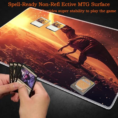 for MTG Playmat Non-Slip Rubber Play Mat with Storage Bag Combination, Ideal for Card Game Lovers TCG Play Mat, Dinosaur - color: Dinosaur