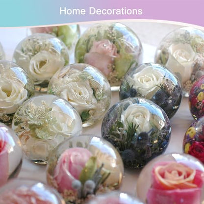 KISREL Sphere Resin Molds, 8 PCS Sphere Silicone Mold, Upgraded 3D Seamless Epoxy Molds，Large Ball Shape Flower Resin Mold for Home Decor, Flowers Preservation - size: Sphere Resin Molds - 8pcs