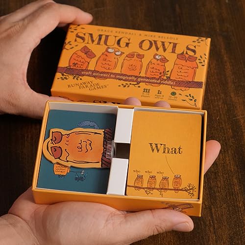 Smug Owls Card Game- Award-Winning Hilarious & Creative Riddle Party Game | Fun for the Whole Family | Easy to Learn | Kids and Adults | 8+ | 15-20 min | 3-15 Players