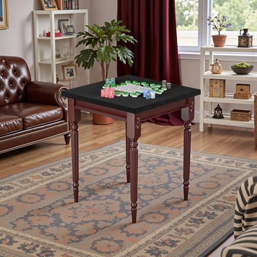 Homakover 34x34 Inch Square Elastic Tablecloth for Card Tables - Waterproof, Noise-Reducing Table Top Cover,Scratch Resistant and Soft Table Cloth for Dining, Card Games & Mahjong