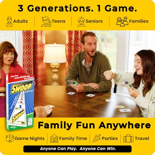 SWOOP Card Game | Family Strategy Party Game | Ages 7+ | 3–8 Players | Fast-paced strategy card game for 3–8 players. Easy to learn, quick to play, and perfect for family game nights.