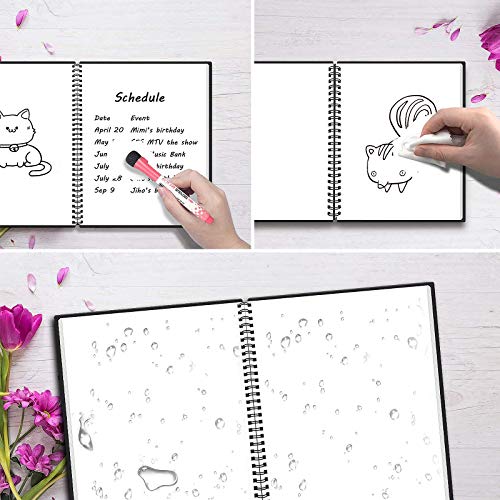 NEWYES Whiteboard Notebook Erasable Meeting Notebook Dry Erase White Board for Meeting, Business, Office, Home (A4)