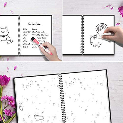 NEWYES Whiteboard Notebook Erasable Meeting Notebook Dry Erase White Board for Meeting, Business, Office, Home (A4)