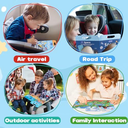 ASTARON 3 Pack Reusable 3D Puffy Sticker Book for Kids 3-6, Jelly Sticker Game Educational Sensory Learning Toy, Travel Toys and Busy Book(Dino Car Animal) - style: Dino Car Animal