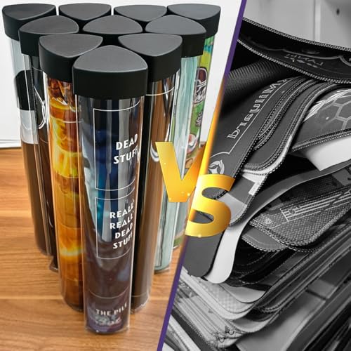 FROGIGO Playmat Tube Prism-Shaped for TCG Playmats - Non-Slip Play Mat Holder with Easy in/Out & Anti-Roll Design, Durable Mat Storage Case (1 Pcs, Black Cap) - color: 1 Pcs