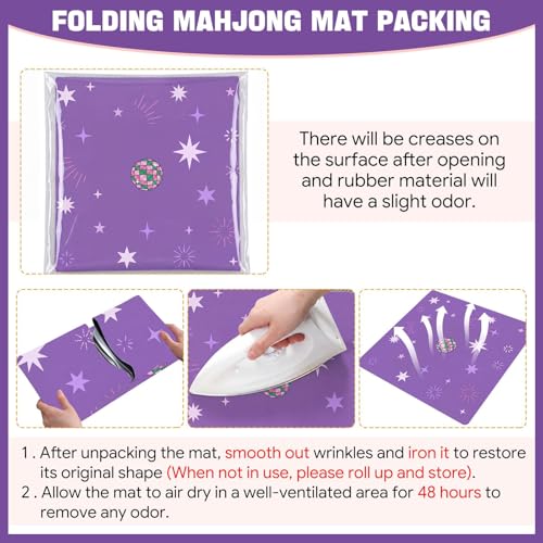 Drydiet Mahjong Mat for Table 31.5 x 31.5 Inch American Mahjong Mat with Carrying Bag, Non-Slip Noise Reduction Table Item for Family Poker Domino Board Game Night & Party Use(Disco Ball) - style: Disco Ball