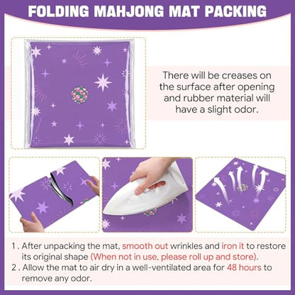 Drydiet Mahjong Mat for Table 31.5 x 31.5 Inch American Mahjong Mat with Carrying Bag, Non-Slip Noise Reduction Table Item for Family Poker Domino Board Game Night & Party Use(Disco Ball) - style: Disco Ball
