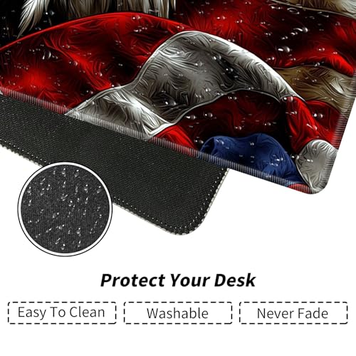 Eagle Holding American Flag for MTG & TCG Playmat Mouse Pad,BFDHGQZC 24" x 14" Game Mat for MTG/RPG/CCG Trading Card Game Playmats Table Mat Perfect for Card Games Video Games Computer Office - color: Eagle Holding American Flag