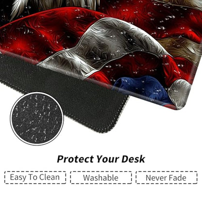 Eagle Holding American Flag for MTG & TCG Playmat Mouse Pad,BFDHGQZC 24" x 14" Game Mat for MTG/RPG/CCG Trading Card Game Playmats Table Mat Perfect for Card Games Video Games Computer Office - color: Eagle Holding American Flag