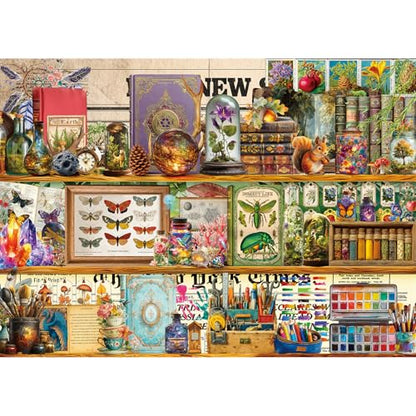 1000 Piece Puzzles for Adults,Fantasy Bookshelf Jigsaw Puzzle 1000 Pieces for Adults Seniors,Challenging Family Games Holiday Party Gifts -1:1 Poster Interlock Perfectly Letter on Back - color: Fantasy Bookshelf