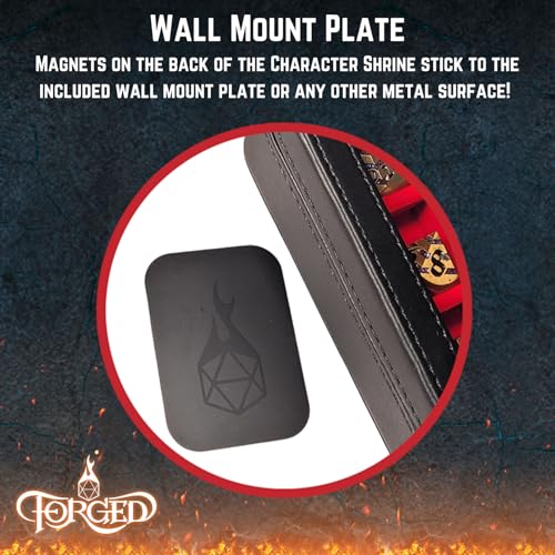 Forged Dice Co. RPG Character Shrine Display Case for Dice and DND Miniatures - Includes Travel Dice Tray and Display Lid - Compatible with Dungeons and Dragons Dice and Miniatures - Red - color: Red