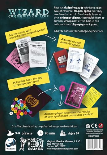 Wizard Community College – Fast & Funny Spell-Casting Card Game for 3–8 Players | Cooperative Storytelling Party Game with Role-Playing Elements | Quick 2-Minute Setup | 20–120 Minute Gameplay