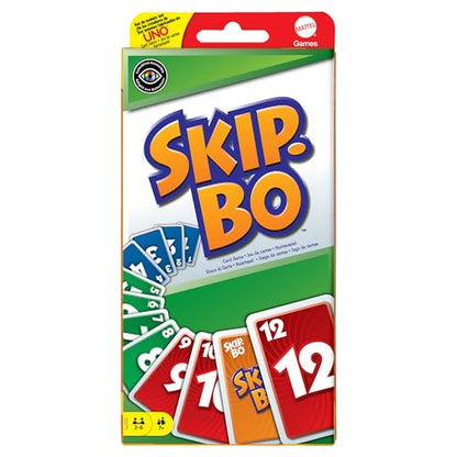 Mattel Games Skip-Bo, Ages 7+, 2-6 Players | Classic Sequencing Card Game for Kids, Teens & Grown-Ups, Travel, Camping & Game Night, 52370