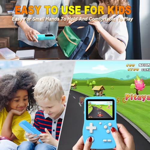 32 Bit Handheld Games for Kids Preloaded 139 Retro Video Games, Blue | Portable Video Gaming Player with 3.0" IPS Screen Rechargeable Battery,Mini Travel Games Electronic Gifts Toys for Boys Girls - color: Blue