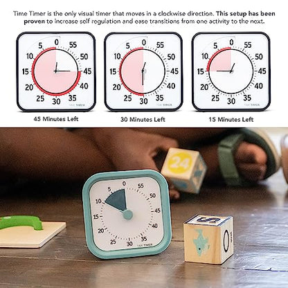 Time Timer MOD 60-Minute Visual Timer, Home Edition, Silent Operation, Study Tool for Homeschool and Office Use (Lake Day Blue) - color: Lake Day Blue, style: Timer