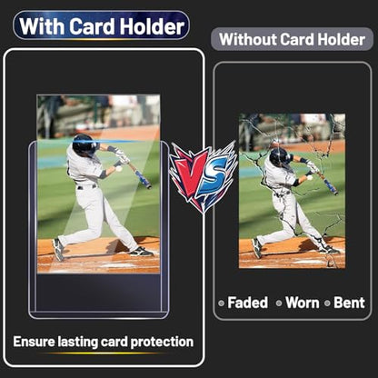 200 Hard Plastic Card Sleeves – 200 Toploads, 35PT Baseball Card Protectors with Bend-Resistant, Rip-Proof Edges for TCG, Sports, Football & Collectible Cards - size: 200 TOPLOADERS