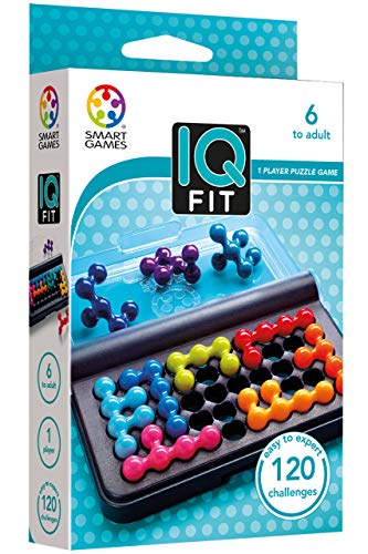 SmartGames IQ Fit – Compact Travel Puzzle Game with 120 3D Challenges, Brain-Teasing Logic Game for Kids & Adults, STEM Toy for Ages 6 to Adult, Portable Brain Teaser for On-The-Go Fun
