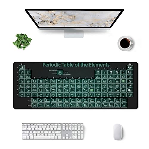Periodic Mouse Pad XL Extended Desk Mat, Computer Mousepad | Periodic Table Of The Elements Non Slip Rubber, Base Stitched Edge, Gaming Pc Large Mice Pad 31.5 x 11.8 Inch - color: Periodic Table of the Elements